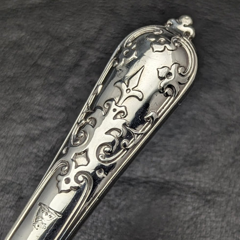 Around 1879 British Antique Sterling Silver Handle Cutlery Set in Wooden Box